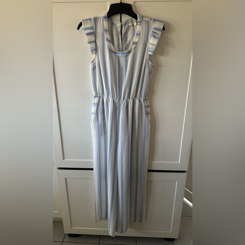 Sleeveless striped jumpsuit
